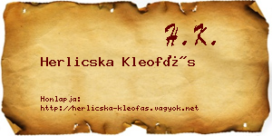 Herlicska Kleofás névjegykártya